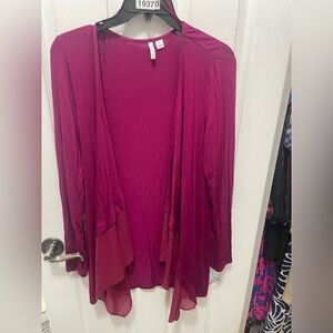 Elle Women's Magenta Draped Cardigan